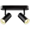 Image de SLV NOBLO, applique et plafonnier, double, rond, 2000-3000K, 15W, Dim-to-Warm, PHASE, 36°, noir 1008707