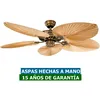 Image de Casafan   Ventilateur De Plafond 132 Cm   5 Pales En Forme De Palmier   3 Vitesses   Installation Sans Barre   Mode Été/hiver