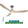 Image de Casafan - Ventilateur De Plafond Eco Genuino Chrome & Bois 152 Avec Led