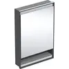 Image de Geberit ONE armoire de toilette avec ComfortLight, 1 porte, avec niche, encastrée, noir mat/aluminium, 60x90cm, 505.820.00.7