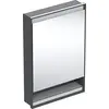 Image de Geberit ONE armoire de toilette avec ComfortLight, 1 porte, avec niche, encastrée, noir mat/aluminium, 60x90cm, 505.821.00.7