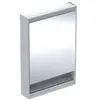 Image de Geberit ONE armoire de toilette avec ComfortLight, 1 porte, avec niche, montage apparent, aluminium anodisé, 60x90cm, 505.830.00.1