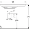 Image de Geberit ONE lavabo pour meubles, sortie horizontale, surface de rangement à droite, 90x13,1x47,5cm, 505.008.00.1