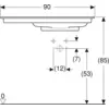 Image de Geberit ONE lavabo pour meubles, sortie horizontale, surface de rangement à gauche, 90x13,1x47,5cm, 505.013.00.1