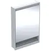Image de Geberit ONE armoire de toilette avec ComfortLight, 1 porte, avec niche, encastrée, blanc/aluminium, 60x90cm, 505.821.00.2