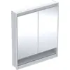 Image de Geberit ONE armoire de toilette avec ComfortLight, 2 portes, montage encastré, avec niche, 75x90x15cm, 505.822.00.2