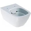 Image de Ge Smyle Carré Wc Suspendu À Poser, Forme Fermée, Rimfree, Blanc Keratect