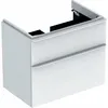 Image de Geberit - Smyle Square - Meuble Pour Lavabo, 73x47x62 Cm, 2 Tiroirs, Blanc Brillant / Blanc Mat 500.353.00.1