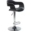 Image de Tabouret de bar Kare Design Costa, noir, tabouret à dossier, aspect cuir, réglable en hauteur