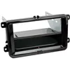 Image de Kit Facade Autoradio 2din Compatible Avec Seat Skoda Vw Ap03 Avec Vide Poche Induction Qi Noir Brillant