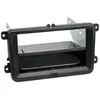 Image de Kit Facade Autoradio 2din Compatible Avec Seat Skoda Vw Ap03 Avec Vide Poche Induction Qi Noir Rubber Touch