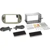 Image de Plaque de façade 2-DIN compatible avec Fiat 500 10/2007-07/2015 gris perle