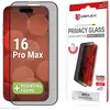 Image de E.V.I. Displex Privacy verre blindé (10H) pour Apple iPhone 16 Pro Max, cadre de montage éco, filtre de confidentialité, Apple, iPhone 16 Pro Max, application à sec, anti-salissures, résistant aux chocs, résistant aux rayures, noir, transparent, 1 pièce(s)