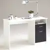 Image de FMD Möbel JACKSON Bureau - blanc-pin/noir - Dimensions : 123 cm x 76,5 cm x 50 cm ; 3004-001