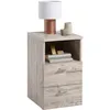 Image de Fmd - Table D'Appoint 2 Tiroirs 35x40x61,5 Cm Décor Chêne Grisé