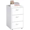 Image de Fmd - Table D'Appoint 3 Tiroirs 35x40x62,4 Cm Décor Blanc