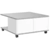Image de Fmd - Table Basse Carrée 70 Cm Avec 2 Tiroirs Gris Béton Et Blanc