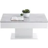Image de Fmd - Table Basse Avec Rangements 100x65x46 Cm Gris Béton Et Blanc