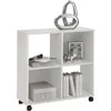 Image de Fmd - Etagère 4 Niches Sur Roulettes 72x33x78 Cm Blanc