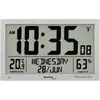 Image de Horloge Murale Techno Line Ws 8013 Radiopiloté(e) 369 Mm X 229 Mm X 24 Mm Argent Grand Écran C367461