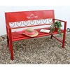 Image de Banc De Jardin Métal Résistant Aux Intempéries Rouge 120 Cm 2 Places Banc Passion 121495 Fer Banc De Fleurs Jardin - Dandibo