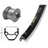 Image de Roue en V 28x1,75 moyeu DHC3003 si.SSP 36L Exal ZX 19 noir/argent. Épaulement en acier inoxydable.