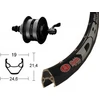 Image de Roue|Roue avant 28 pouces DH-3D37 Centerlock noire, serrage rapide, 36 trous...