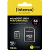 Image de Intenso Performance - Carte mémoire flash (adaptateur microSDXC vers SD inclus) - 64 Go - UHS-I U1 / Class10 - microSDXC UHS-I