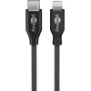 Image de Goobay 39424 Câble de charge et de synchronisation Lightning - USB-C , 1 m, noir - Câble MFi pour Apple iPhone/iPad Noir