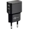 Image de goobay Chargeur USB double 12 W noir (boîte de 1)