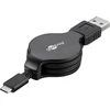 Image de Goobay 45743 Câble de charge et de synchronisation USB-C , extensible, noir, 1 m - pour appareils avec connecteur USB-C , noir