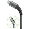 Image de Goobay 49282 Câble textile micro-USB vers USB-A avec connecteurs métalliques (gris espace/argent), 1 m, 1 m, noir-gris - câble de connexion élégant et extra-robuste pour les appareils avec connecteurs micro-USB