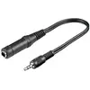 Image de Adaptateur audio Goobay 0,2 m jack 3,5 mm mâle à 6,35 mm femelle noir - Neuf