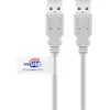Image de Goobay 50796 Câble USB 2.0 Hi-Speed avec certificat USB, gris, 2 m - USB 2.0 mâle (type A) > USB 2.0 mâle (type A)