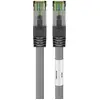 Image de Câble patch RJ45 (CAT 6A, 500 MHz) avec câble brut CAT 8.1 S/FTP, gris, 20 m - Conducteur en cuivre sans oxygène (OFC) à 99,9 %, AWG 24, gaine de câble sans halogène (LSZH)