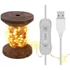 Image de Goobay 60341 Guirlande lumineuse LED ''Bobine de fil'', petite, brun foncé-transparente - avec câble USB 3 m, guirlande lumineuse 10 m avec 100 micro-LED en blanc chaud (2700 K) et interrupteur (marche/arrêt)