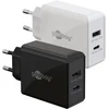 Image de Goobay 61674 Chargeur rapide double USB-C  PD (30 W) blanc, blanc - 1x port USB-C  (Power Delivery) et 1x port USB-A