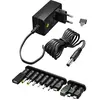Image de Goobay 64570 Adaptateur secteur universel (3 V - 12 V, max. 27 W / 2,25 A), noir, 1,8 m - 11 adaptateurs inclus : 7 adaptateurs DC plus USB-C , USB-A, USB Mini-B, Micro-USB et connecteur à visser