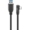 Image de Goobay 66502 Câble USB-C  vers USB A 3.0 90°, noir, 1.5 m - USB 3.0 mâle (type A) > USB-C  mâle