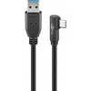 Image de Goobay 66503 Câble USB-C  vers USB A 3.0 90°, noir, 2 m - USB 3.0 mâle (type A) > USB-C  mâle