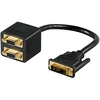 Image de Goobay 68737 Câble adaptateur DVI/SVGA, doré, 0.32 m, noir - DVI-A mâle (12+5 broches) > 2x VGA femelles (15 broches)