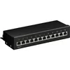 Image de Goobay - Cat 6 Panneau De Brassage Mini/bureau, 12 Ports (1 U), Stp Schermato, Noir. Version Couleur Noir