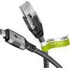 Image de goobay 70696 goobay USB C 3.1/RJ45 CAT 6 Kabel 1,0 m grau, schwarz, 1 St.