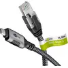 Image de goobay 70755 goobay USB C 3.1/RJ45 CAT 6 Kabel 15,0 m grau, schwarz, 1 St.