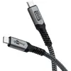 Image de Goobay 74213 Câble USB-C  avec gaine textile, USB4 , 240 W, 40 Gbit/s, Power Delivery, 1,8 m, 1.8 m, noir-gris - USB-C  mâle > USB-C  mâle