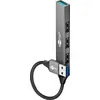 Image de Goobay Slim 4-Port USB-Hub, USB-A mâle vers 3x USB-A 2.0, 1x USB-A 3.2, aluminium, câble de 0,1 m