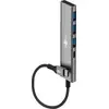 Image de Goobay 76562 Slim 4-Port USB-Hub, USB-C  vers USB-C /USB-A, 5 Gbit/s, gris clair, 0.115 m - USB-C  mâle > 1x USB-C  femelle (USB 3.2), 3x USB-A femelle (USB 3.2)