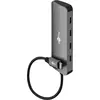 Image de Goobay 76565 Slim 4-Port USB-Hub, USB-C  vers USB-C , 10 Gbit/s, gris clair, 0.115 m - USB-C  mâle > 4x USB-C  femelle (USB 3.2)