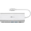 Image de Goobay USB-C Multiport Adapter (HDMI 4k 30 Hz, USB, CR, RJ45, PD), Aluminium, Silver