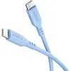 Image de Goobay 77741 Câble USB-C  en silicone, 1,5 m, bleu - câble de chargement souple et robuste pour les appareils USB-C 